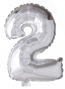 balloons - Foil Silver - Number 2